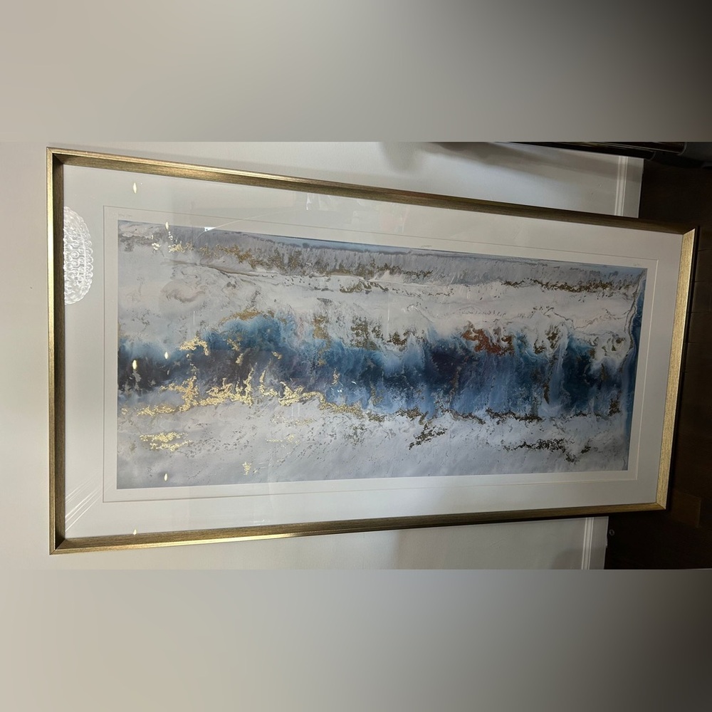 Abstract Blue and Gold Framed Art